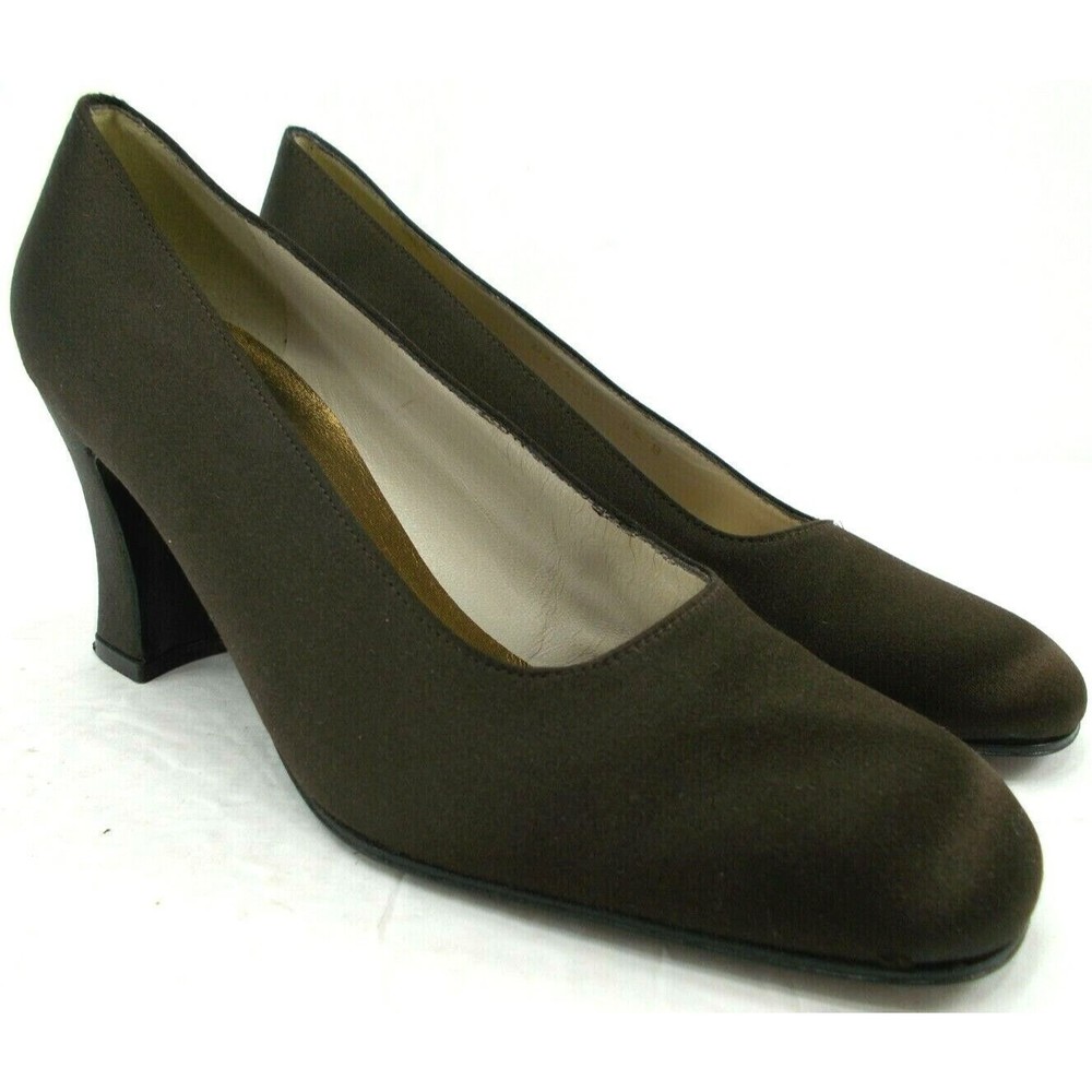 Stuart Weitzman Womens Classic Heels Pumps Dark Brown Square Toe Size 5.5 B VGUC